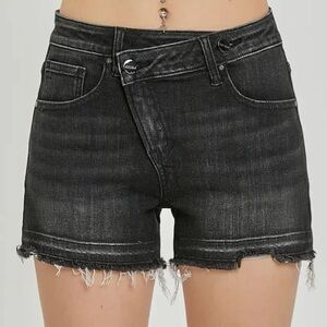 Edgy Black Denim Jean Shorts